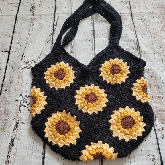 New cotton sunflower shoulder bag - Picture 3 of 17